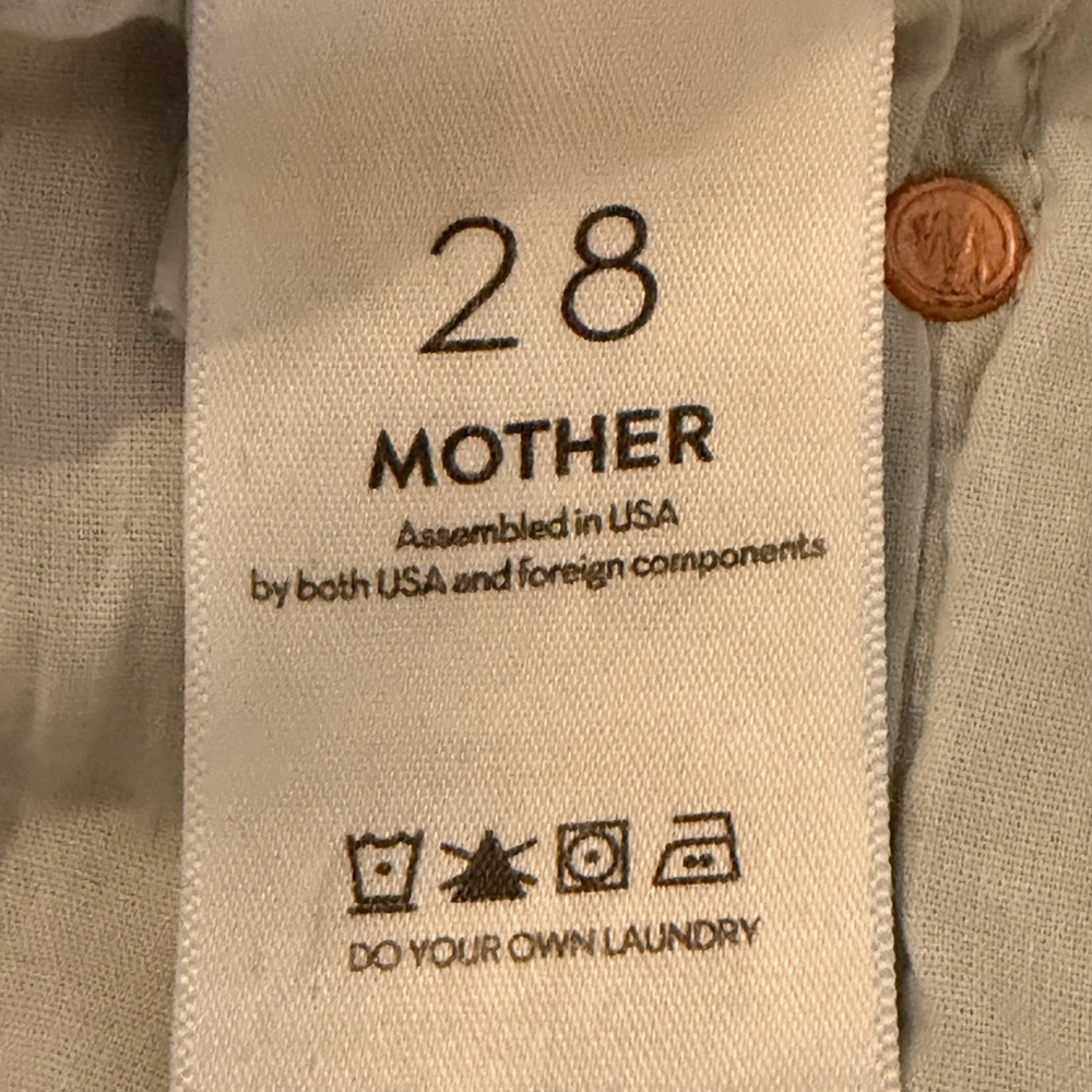 Mother Cream Lil' Rambler Zip Flood Jeans